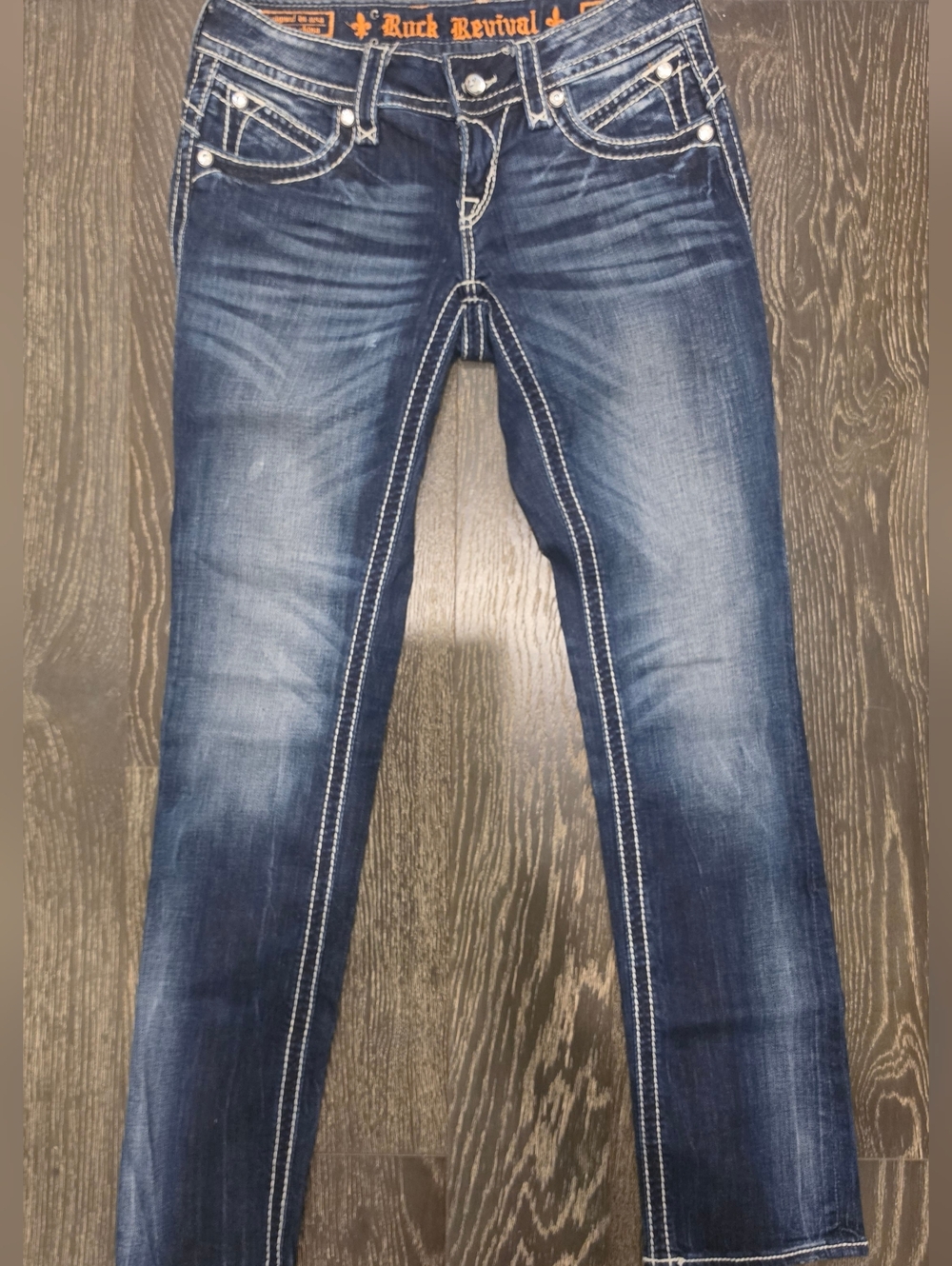 Rock Revival Embroidered Pocket Skinny Jeans Size 27 NWOT